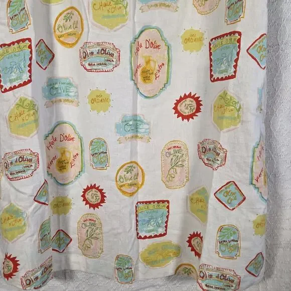 NWT Cynthia Rowley Linen Blend Shift Dress Womens L Olive Oil Print Sleeveless - Picture 3 of 11